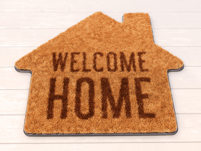 House shaped Welcome mat